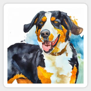 Watercolor Greater Swiss Mountain Dog - Dog Lovers Sticker